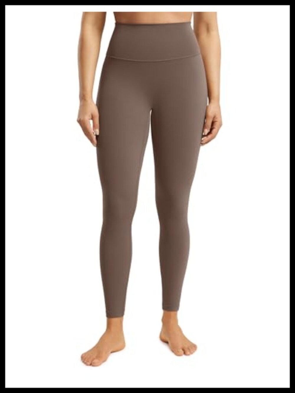 POSHDIVAH No Front Seam High Rise Yoga Leggings 25" Creamluxe Seamless
